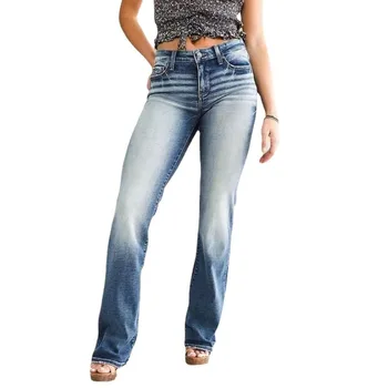 OLA Elegants Uzliesmojums Džinsi Sievietēm 2023 Augsta Vidukļa Vintage Džinsa Bikses Y2K INS Drēbes Streetwear