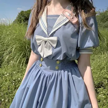 Vasaras Sieviešu Svārki Krāsa-Grupu Koledžas Stila Lolita Atsvaidzinošu Kleitu Meiteņu Drēbes Ārpus Fotogrāfija No