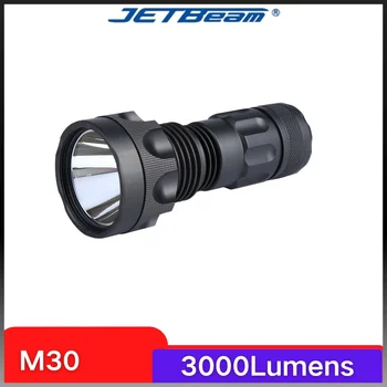 JETbeam M30 3000Lumens Ultra Long Diapazons 695Meters LED Lukturīti, USB Uzlādējams Taktiskās Asti Slēdzis Ietver Baterijas
