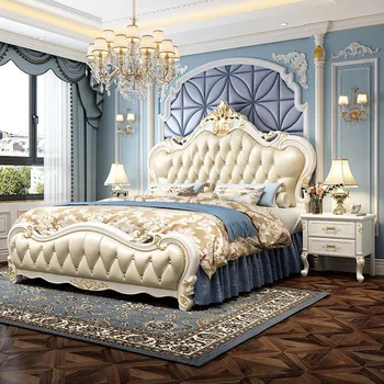 Koka Divguļamo Gultu Rāmji Karaliene Mūsdienu Estētiskās Luksusa Headboard King Size Bed Storage Princese Camas Y Muebles Guļamistabas Mēbeles