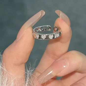 Zircon Atvēršanas Gredzeni Moderns Dobi Mīlestību Sirdī Pirksta Gredzenu Sievietēm Meitene Modes Puses Dizainers Rotaslietas Kāzu Dāvanas