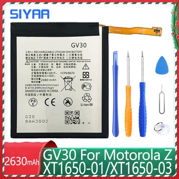SIYAA Oriģinālo Akumulatoru GV30 Par Motorola Moto Z XT1650-01 XT1650-03 XT1650-05 Mobilo Telefonu Baterijas Kapacitāte 2630mAh Batteria