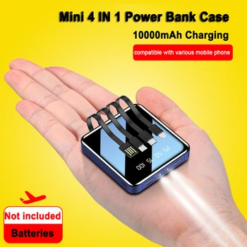 3*18650 Akumulatoru DIY Shell Power Bank 4. Gadījums ar 1 Bateriju Glabāšanas Kaste Ar USB C Tipa LED Ciparu Displejs Bez Baterijām
