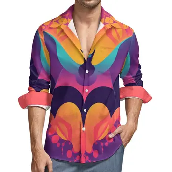 Bat Ikdienas Krekli Vīriešu Neo Atskaņas Krekls Ar Garām Piedurknēm Vintage Elegantas Blūzes Rudens Dizaina Apģērbu Plus Lieluma