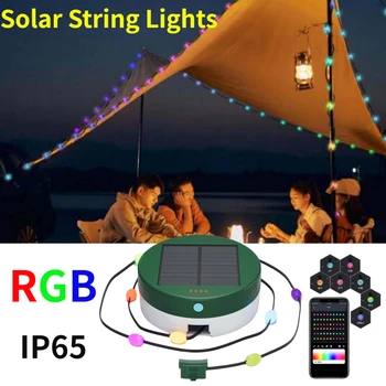 5M Saules String Gaismas Uzglabāšanas Kaste RGB IC Krāsu LED Sloksnes Ūdensizturīgs Āra Kempings Avārijas Lampas Kāzu Dārza Dekori