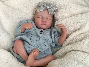 FBBD 50cm Atdzimis Bērnu Lelle Levi Miega Cute Baby Jau Gatavās 3D Ādas Lelle Ar Cute Kleitu Ziemassvētku Dāvanu