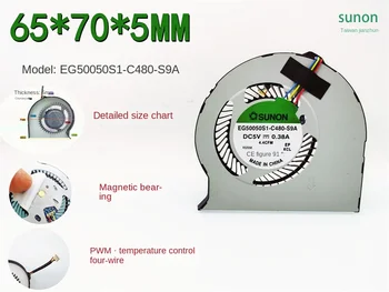 Jianzhun EG50050S1-C480-S9A Turboblower 5V0.38A Klēpjdatoru Maglev PWM Ventilators, Temperatūras Kontrole