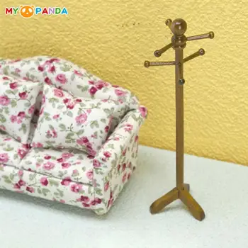 1:12 Leļļu Namiņš Miniatūras Grīdas Mētelis Plaukts Mūsdienīgā Stilā, Koka Vintage Drēbju Pakaramais, Mēbeļu Modeli, Rotaļlietas Leļļu Namiņš Skatuves Piederumi