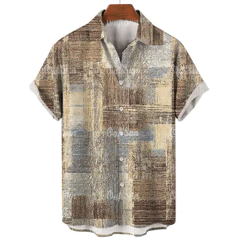 Vintage Krekls Vīriešiem Izšūšanas 3D Iespiesti Īsām Piedurknēm Topi Havaju Krekli Vasaras Grafiti Grafikas Tees Vīriešu Apģērbu 6XL