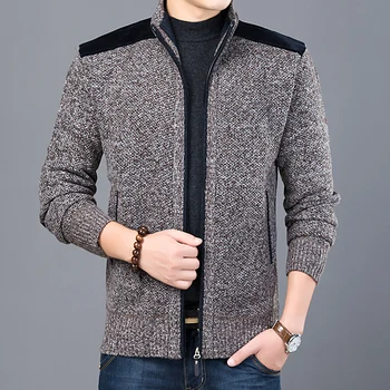 2023 Bieza Jaunu Modes Zīmolu Vīriešu Džemperis Jaka Pieguļoša Trikotāžas Džemperi Silts Rudens Gadījuma Korejiešu Stilā, Vīriešu Apģērbs