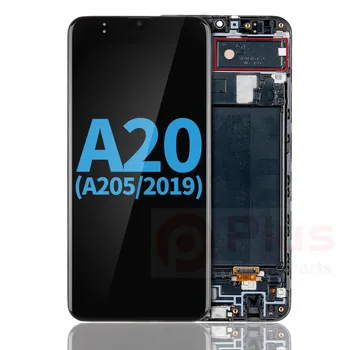LCD Displejs Ar Kadru Nomaiņa Samsung Galaxy A20 (A205/2019) (F Versija) (Aftermarket: Incell) (Melns)