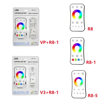 RGB/RGBW LED lentes Kontrolieris 2.4 GHZ RF Pieskarieties vienumam Bezvadu savienojumi 4 4.A zonas*3CH 3 kanālu dimming par RGB/RGBW/RGB+PKT LED lentes vai moduļus,