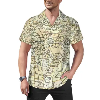 Gruzijas Antīkas Kartes Ikdienas Krekls Ceļošanas Valsts Brīvdienas Brīvs Krekls Hawaii Modes Blūzes Ar Īsām Piedurknēm Modelis Lielgabarīta Apģērbu