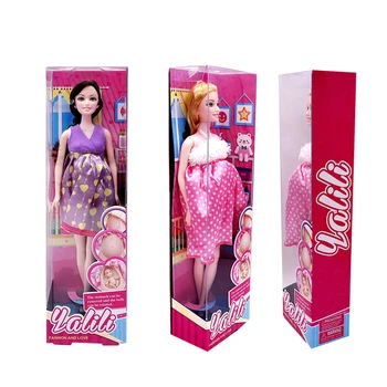 Modes Lelle Māja Aksesuāri Barbie Pregnent Lelles +1 Bērns lelle+1 Kleita ar Diezgan Kaste Dzimšanas dienas Dāvanu Klāt Bērniem Rotaļlietas