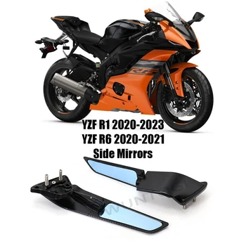 YZF R1 YZF R6 Motociklu Atpakaļskata Spogulis Regulējams Grozāmos aerodinamisko lāpstiņu Atpakaļskata Spogulis Yamaha YZF R1 2020-2023 YZF R6 2020-2021