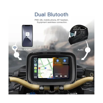 Motociklu Bezvadu Apple Carplay Android Auto Navigācijas Ekrāns
