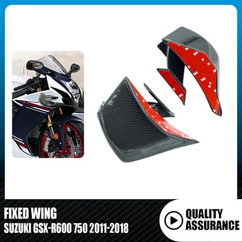 Par SUZUKI GSX-R600 750 2011-2018 SUZUKI Motociklu Aksesuāri, Oglekļa Šķiedras Winglet Priekšā Aerodinamiskie Sānu Spārnu Spoilers Aptecētājs