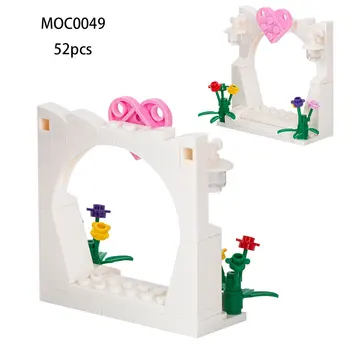 Radoša Pilsēta MOC0049 Kāzu Skatuves Dekorācijas Arch Modelis Ķieģeļu Saderīgu Darbības Attēlā Samontēti Bērniem Dāvanu Celtniecības Bloki Rotaļlietas