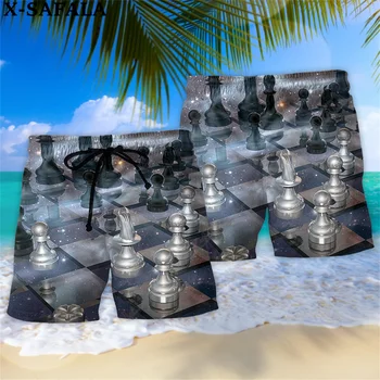 Šaha Tikai Spēlēt Šahu Apdullināšanu 3D Modeļus Izdrukā Augstas Kvalitātes Vasaras Brīvdienu Bikses Vīriešu Peldēšanas Bikses Pusi Bikses Beach