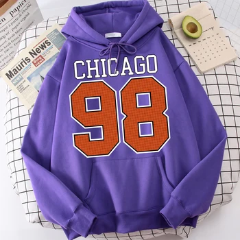 Čikāgas 98 Ielu Pilsētas Vēstuli Vīriešu pelēkā vārna Classic Visas Spēles Tracksuit Modes Kvalitātes Apģērbu, Personības Harajuku Hoodies