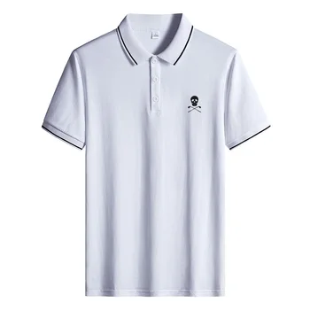 Casual Golf Tees Vasaras Elpojošs Vīriešu Polo Krekli ar Īsām Piedurknēm Classic Cietā T-krekls Vīriešu Apģērbu Plus Lieluma 7XL 8XL