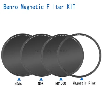 Benro Magnētisko Filtru, ND8+ND64+ND1000+Magnētisko Gredzenu Kameras Objektīvs FiltersSolid Neitrāla Blīvuma 49 52 58 62 67 72 77 82mm