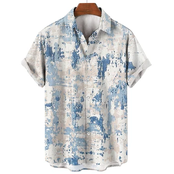 Havaju 3d maskēties iespiesti vīriešu krekls, gadījuma īss piedurknēm krekls, mīksti, lieli, Harajuku ielas top, vasaras kleita