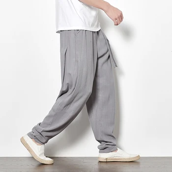 Japāņu Harlan Bikses Vīriešu Kokvilnas Veļa Gadījuma Bikses Lielgabarīta Elastīgs Viduklis Skriešanas Bikses Vīriešu Harajuku Streetwear 5XL