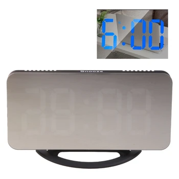 83XC Daudzfunkcionālo USB Uzlādējams LED Ciparu Displejs Modinātājs Atlikšanas Miega Aplauzums Spogulis Mājas Modinātājs