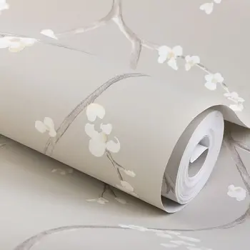 Mūsdienu Romantiska Valstī, Ziedu Tapetes Dzīvojamā Istaba dekorēšana Guļamistaba 3D Pelēks Plūmju Ziedu papel de parede Mājas Dekoru