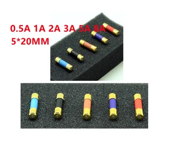HIFI drošinātāju Genesis nano-eitektiskām akumulatīvām sakausējuma ultra-augstas polimēra audiophile drošinātāju caurules safīra melnā zelta sarkanā zelta, purpura, zelta, 5*20mm