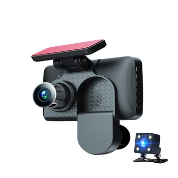 3 Objektīva Dash Cam Loop Ierakstīšanas Auto DVR Nakts Redzamības Auto Videokameras HD 1080P Kustības detektors Reaview Kamera 140 Grādu Platleņķa