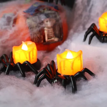 LED Ķirbju Gaismas, Halloween Ķirbji ar Bateriju Darbināmas, Ķirbju Tējas Gaismas, iedegas Jack O' Laternas Halloween Dekorēšanai