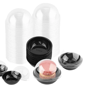 50 Pack Skaidrs, Plastmasas Mini Kūciņu Konteineru Individuālo Iepakojuma Ārstēt Kastes ar Doma Vāki Mini Muffin Macaron