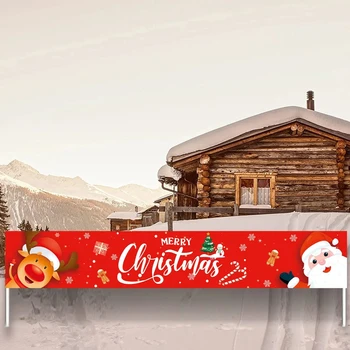 Ziemassvētku un Santa Claus Karājas Banner 300X50cm Priecīgus Ziemassvētku rotājums Mājās Jauno Gadu Cristmas Dāvanas Navidad Natal 2023