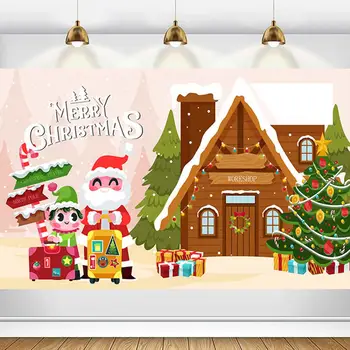 Fona Puses Dinamiskas Ziemsvētki Koks Santa Claus pret Nodilumu Izturīgs Partijas Apdare Fons Ziemassvētku Balles Ziemassvētku