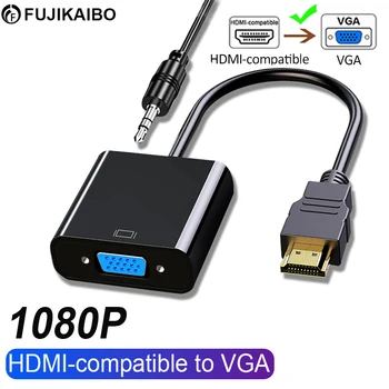 1080P HDMI-saderīgam uz VGA Adaptera Kabeli Converter HDMI-saderīgam Sadalītāja Vīrietis uz VGA Sieviešu Xbox PS4 PC, Laptop, TV Kastē