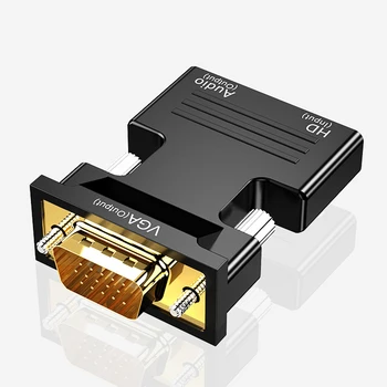 HDMI-saderīgam uz VGA Digitālā Uz Analogo Audio un Video Pārveidotājs ar Audio Adapteris Atbalsta 1080P PC Klēpjdators TV Kastes Projektors