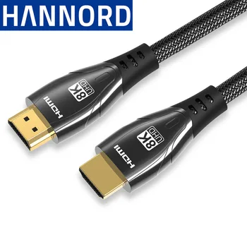 Hannord hdmi kabeli 2.1 datoru, notebook, monitors HD TV set-top box video kabeli 8k HDMI-Saderīgam cable Gold plated Pītā