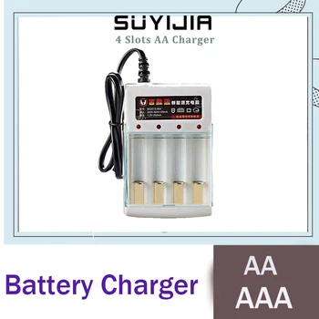 AA lādētājs AAA 4 slots Akumulatora Lādētājs AA/AAA Ni-cd Ātri Uzlādējams Uzlādes Smart MUMS / ES Plug 1.2 V Baterijas Uzlāde