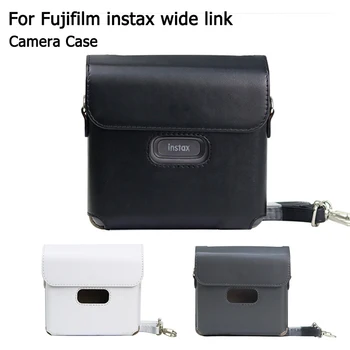 Kristāla Gadījumā Fujifilm Instax Saiti Plaša Mēroga Printeri, Fotokameras Gadījumā PU Ādas somiņa ar Pleca Siksnu Vintage Kameras Soma