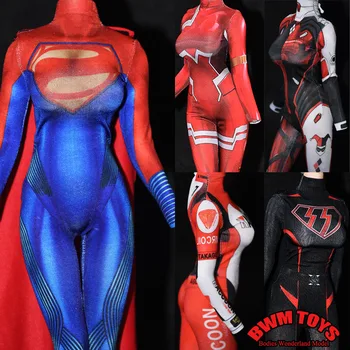 5 Krāsu 1/6 Sexy Sieviešu Zeķubikses Stiept 3D Iespiesti Bodysuit Jumpsuit Super-varonis Klauns Kaujas Lokomotīvju Uzvalku 12