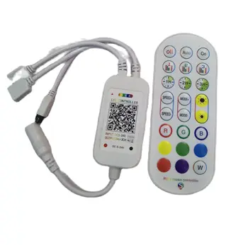 12V 24V RGB LED Kontrolieris 24key Mūzikas Bluetooth Saderīgu Smart Control Dubultā Izejas LED Dimmer Controller LED Sloksnes