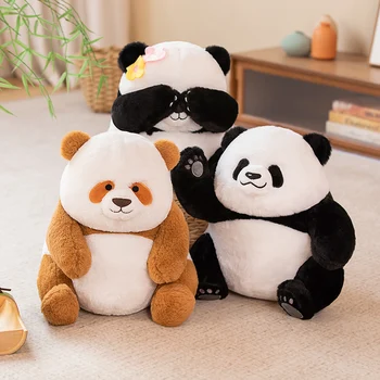 30CM Jauki Giant Panda Plīša Rotaļlieta Pildījumu Reto Dzīvnieku Cute Lelle Huahua Menglan Brūna Panda Bear Mīksto Lelle Dāvanas Bērniem Meitene