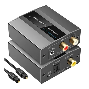 Optiskās ar RCA Konvertors, Audio Converter Digitālā uz Analogo Audio Koaksiālais uz RCA Adapteris 3,5 mm AUX ar Optisko Kabeli