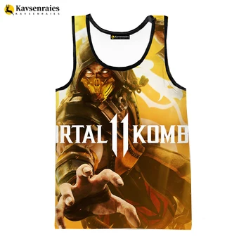 Mortal Kombat 11 Iespiesti 3D Tank Topi Vīriešu Apģērbu Vīriešiem, Sievietēm Gadījuma bez Piedurknēm T-krekls Hip Hop Streetwear Lielgabarīta Topi, t-veida