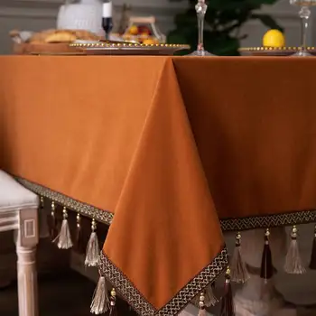 Eiropas stilā samta galdauts, grand un greznu, retro apelsīnu pielāgota restorāns un restorāns